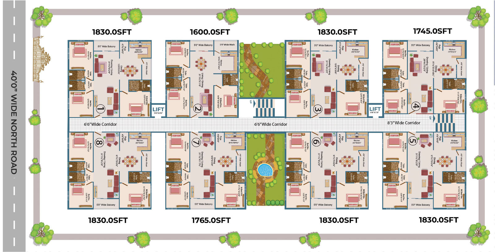 Prithvi Elite 40 Floor Plan Grid Map